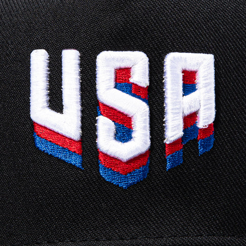 Fan Ink USA Soccer Cola Snapback Hat -  Black Fan Ink