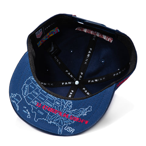 Fan Ink USA Soccer Locale 2 Snapback Hat - Navy Fan Ink
