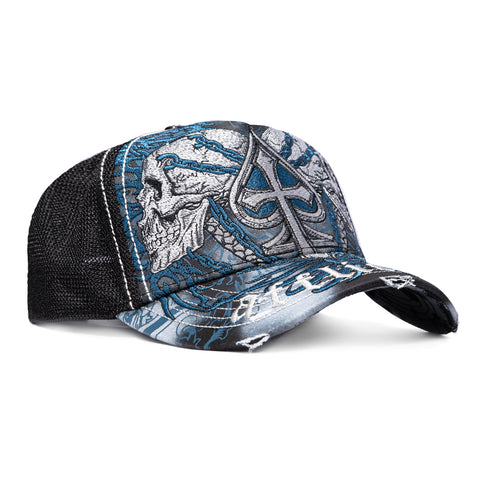 <div>AFFLIC CHARRED MARTYR TRUCKER BLUE/BLK SN</div> Affliction