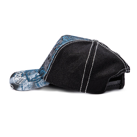 <div>AFFLIC CHARRED MARTYR TRUCKER BLUE/BLK SN</div> Affliction