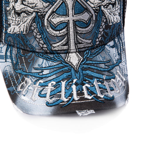 <div>AFFLIC CHARRED MARTYR TRUCKER BLUE/BLK SN</div> Affliction