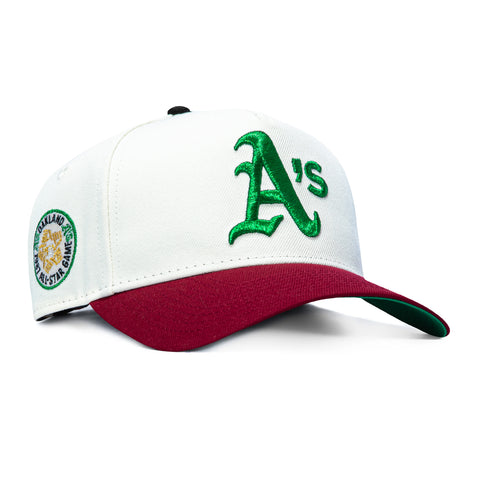 New Era 9Forty A-Frame Oakland Athletics 1987 All Star Game Patch Snapback Hat - White, Cardinal
