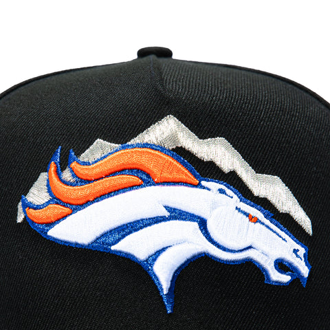 New Era 9Fifty A-Frame Black Dome Denver Broncos 2015 Super Bowl Champions Patch Snapback Pre-Curved Hat - Black New Era