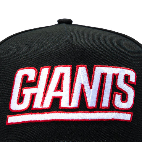 New Era 9Fifty A-Frame Black Dome New York Giants 25th Anniversary Champions Patch Word Snapback Pre-Curved Hat - Black New Era