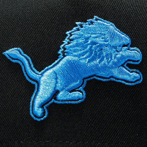 New Era 9Fifty A-Frame Black Dome Detroit Lions 90th Anniversary Patch Snapback Pre-Curved Hat - Black New Era