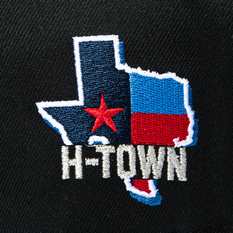 New Era 9Fifty A-Frame Black Dome Houston Texans H-Town Patch H Snapback Pre-Curved Hat - Black New Era