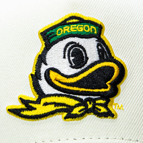 New Era 9Forty A-Frame Oregon Ducks Logo Patch Mascot Snapback Hat - White, Kelly Green New Era