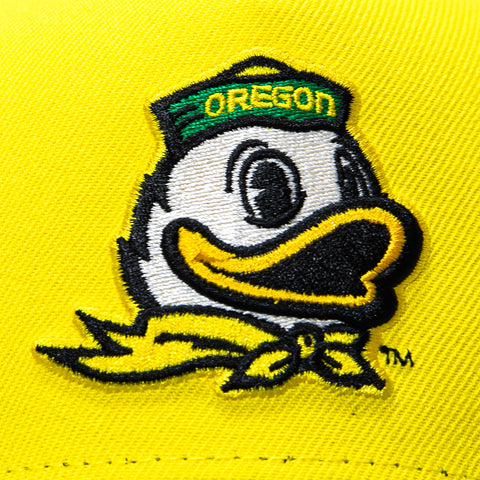New Era 9Forty A-Frame Oregon Ducks Logo Patch Mascot Snapback Hat - Yellow, Kelly Green New Era