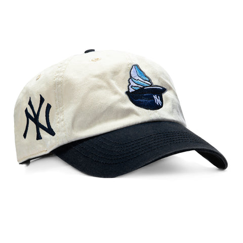 47 Brand New York Yankees Ice Cream Swirl Cleanup Strapback Adjustable Hat - Stone, Navy 47 Brand