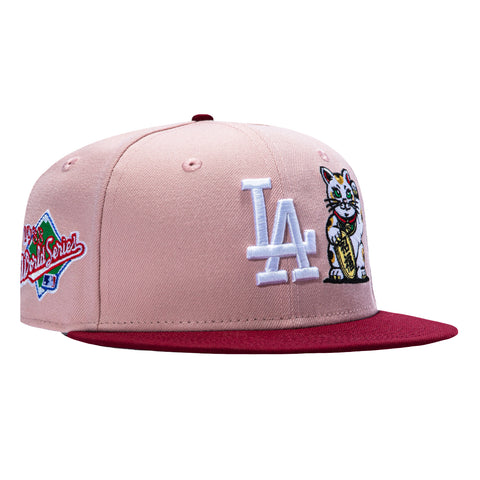2TONE DODGERS WS96 LUCKY CAT PNK/CRD New Era