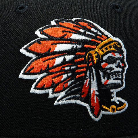 New Era 59Fifty Hat Club Skull Chief Since 1992 Patch Orange UV Glow in the Dark Hat - Black New Era