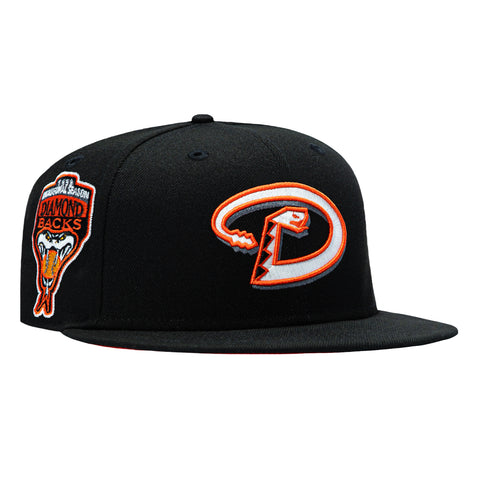 New Era 59Fifty Arizona Diamondbacks Inaugural Patch D Orange UV Glow in the Dark Hat - Black New Era