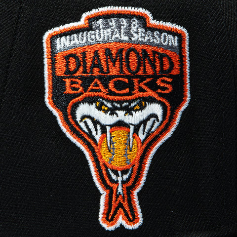 New Era 59Fifty Arizona Diamondbacks Inaugural Patch D Orange UV Glow in the Dark Hat - Black New Era
