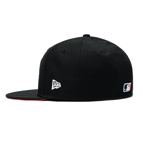 New Era 59Fifty Colorado Rockies Just Here For the Beer Patch Mountain Orange UV Glow in the Dark Hat - Black New Era