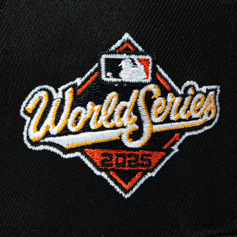 New Era 59Fifty Los Angeles Dodgers 2025 World Series Patch Orange UV Glow in the Dark Hat - Black New Era