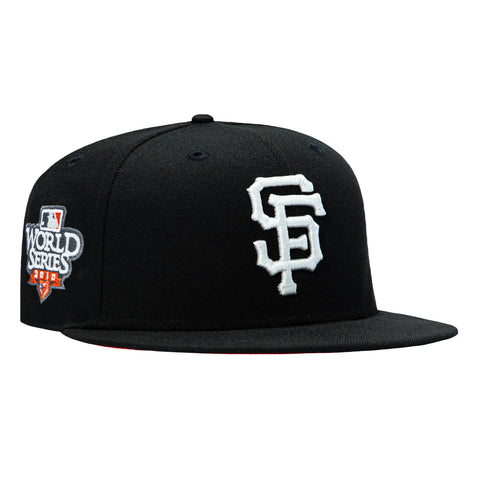 New Era 59Fifty San Francisco Giants 2010 World Series Patch Orange UV Glow in the Dark Hat - Black New Era