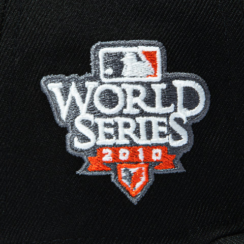 New Era 59Fifty San Francisco Giants 2010 World Series Patch Orange UV Glow in the Dark Hat - Black New Era