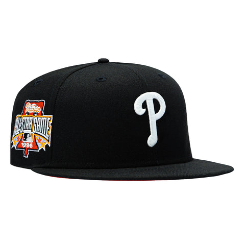 New Era 59Fifty Philadelphia Phillies 1996 All Star Game Patch Orange UV Glow in the Dark Hat - Black New Era