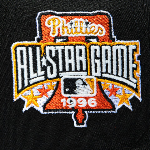 New Era 59Fifty Philadelphia Phillies 1996 All Star Game Patch Orange UV Glow in the Dark Hat - Black New Era