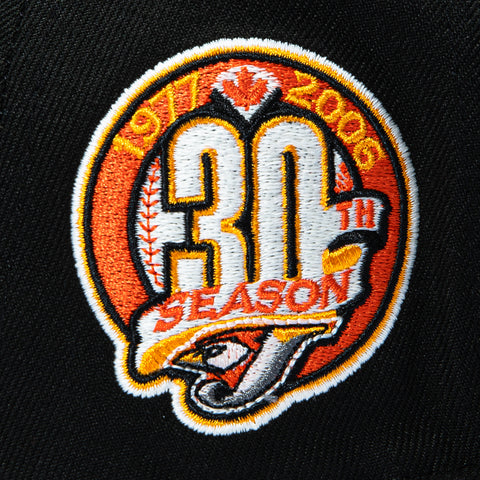 New Era 59Fifty Toronto Blue Jays 30th Anniversary Patch Orange UV Glow in the Dark Hat - Black New Era