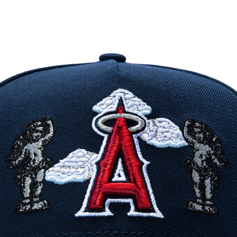 New Era 9Forty A-Frame Los Angeles Angels 50th Anniversary Patch Cherub Snapback Hat - Navy New Era