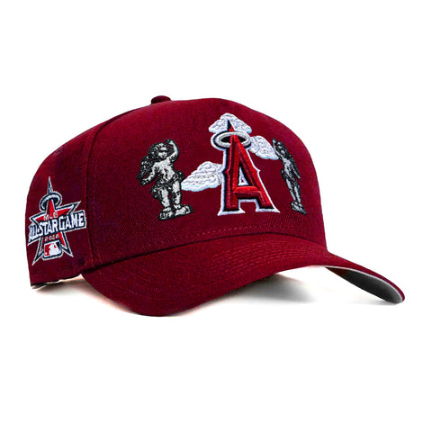 New Era 9Forty A-Frame Los Angeles Angels 2010 All Star Game Patch Cherub Snapback Hat - Cardinal New Era