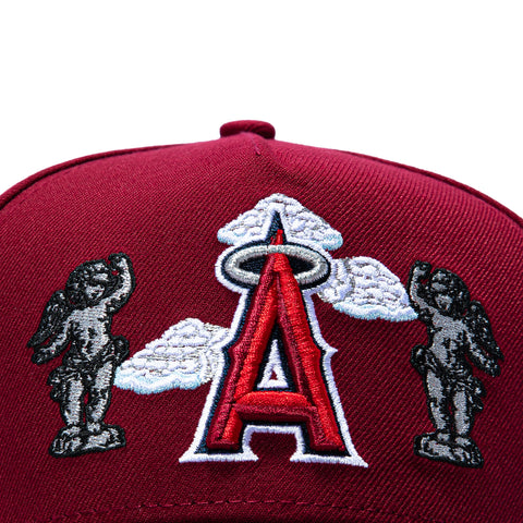 New Era 9Forty A-Frame Los Angeles Angels 2010 All Star Game Patch Cherub Snapback Hat - Cardinal New Era