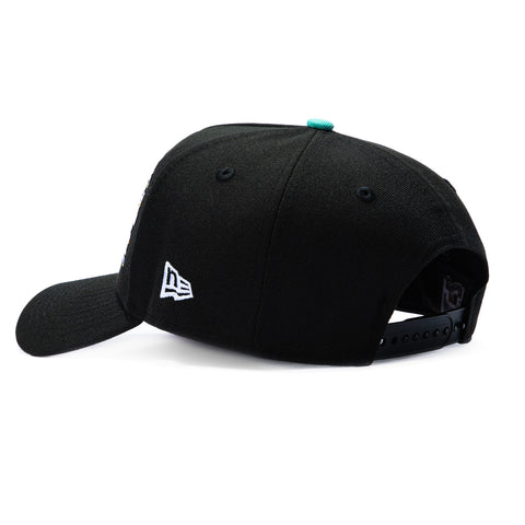 New Era 9Forty A-Frame Los Angeles Dodgers 1988 World Series Patch Lucky Cat Pink UV Snapback Hat - Black New Era