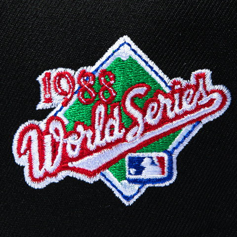 New Era 9Forty A-Frame Los Angeles Dodgers 1988 World Series Patch Lucky Cat Pink UV Snapback Hat - Black New Era