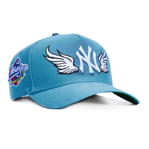 New Era 9Forty A-Frame New York Yankees 1998 World Series Patch Wings Snapback Hat - Indigo New Era