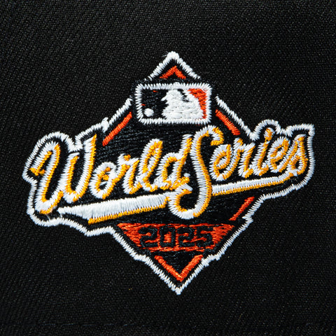 New Era 9Forty A-Frame Los Angeles Dodgers 2025 World Series Patch Orange UV Glow in the Dark Snapback Hat - Black New Era