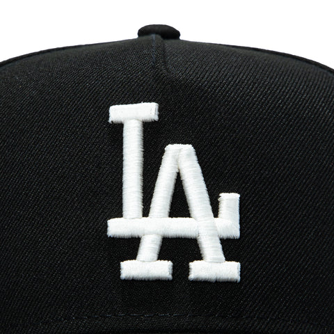 New Era 9Forty A-Frame Los Angeles Dodgers 2025 World Series Patch Orange UV Glow in the Dark Snapback Hat - Black New Era
