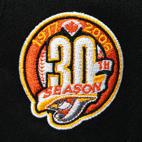 New Era 9Forty A-Frame Toronto Blue Jays 30th Anniversary Patch 2004 Orange UV Glow in the Dark Snapback Hat - Black New Era