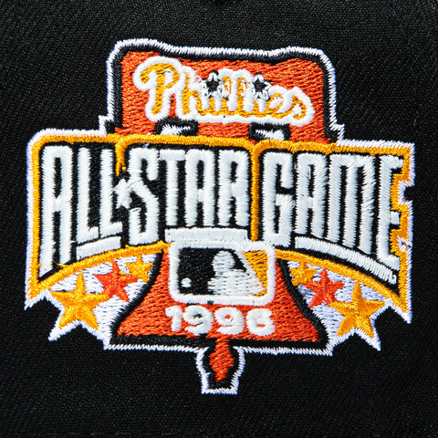 New Era 9Forty A-Frame Philadelphia Phillies 1996 All Star Game Patch Orange UV Glow in the Dark Snapback Hat - Black New Era