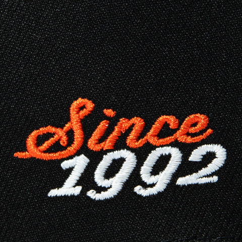 New Era 9Forty A-Frame Hat Club Skull Chief Since 1992 Patch Orange UV Glow in the Dark Snapback Hat - Black New Era