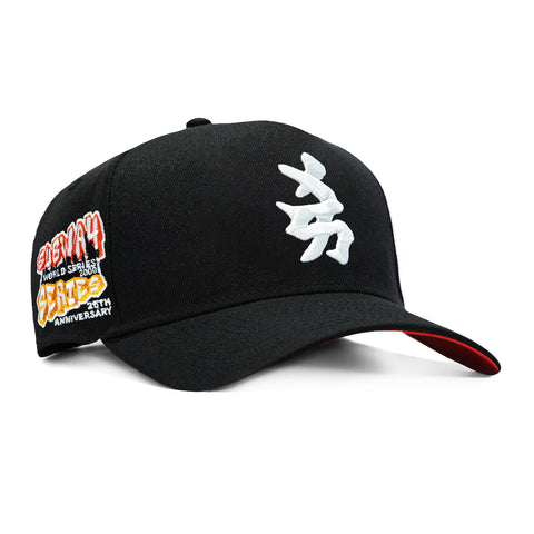 New Era 9Forty A-Frame New York Yankees Subway Series 25th Anniversary Patch Kanji Orange UV Glow in the Dark Snapback Hat - Black New Era