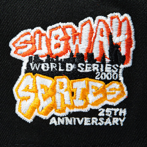New Era 9Forty A-Frame New York Yankees Subway Series 25th Anniversary Patch Kanji Orange UV Glow in the Dark Snapback Hat - Black New Era