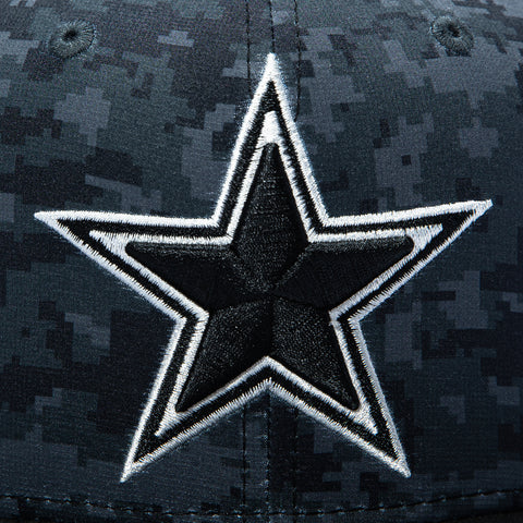 New Era 9Fifty 2026 Salute to Service On-Field Dallas Cowboys USA Flag Patch Snapback Hat - Black Camo Dallas Cowboys
