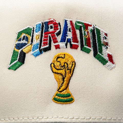 Pirate Worldwide Trophy Snapback Hat - Cream, Black Pirate Worldwide