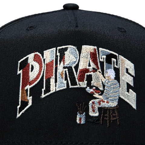 Pirate Worldwide Artist At Work Snapback Hat - Black Pirate Worldwide