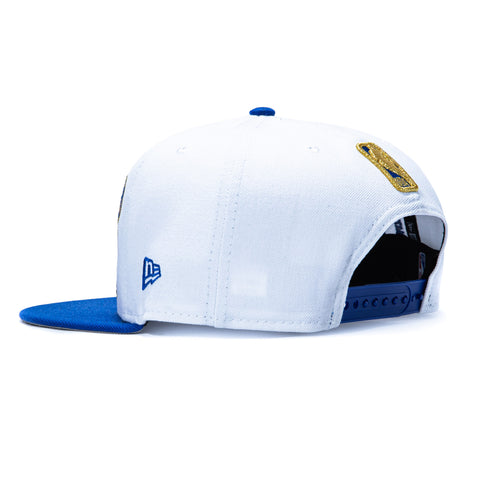 New Era 9Fifty New York Knicks 2026 NBA Champions Patch Ring Ceremony Trophy Snapback Hat - White, Royal New Era