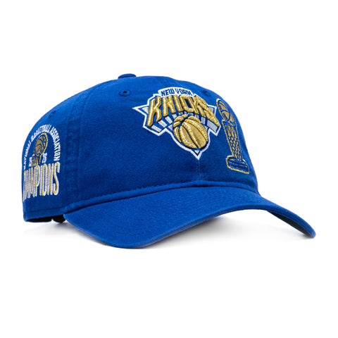 New Era 9Twenty New York Knicks 2026 NBA Champions Patch Ring Ceremony Trophy Strapback Hat - Royal New Era