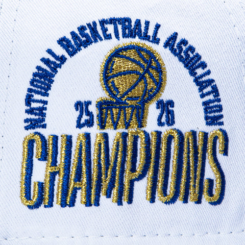 New Era 9Twenty New York Knicks 2026 NBA Champions Patch Ring Ceremony Trophy Strapback Hat - White, Royal New Era