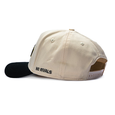 No Rivals Iowa Hawkeyes Logo Patch Snapback Upside Down Hat - Stone, Black No Rivals