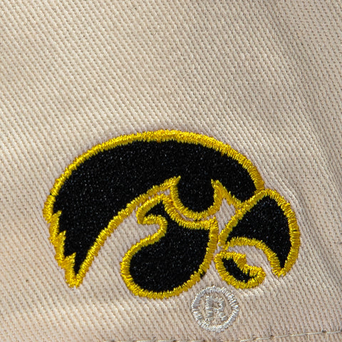 No Rivals Iowa Hawkeyes Logo Patch Snapback Upside Down Hat - Stone, Black No Rivals