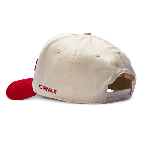 No Rivals Georgia Bulldogs Logo Patch Snapback Upside Down Hat - Stone, Red No Rivals