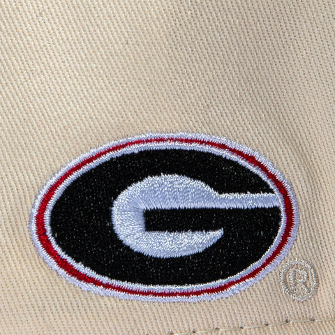 No Rivals Georgia Bulldogs Logo Patch Snapback Upside Down Hat - Stone, Red No Rivals