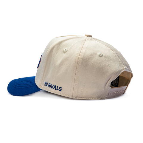 No Rivals Florida Gators Logo Patch Snapback Upside Down Hat - Stone, Royal No Rivals