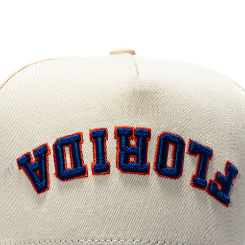No Rivals Florida Gators Logo Patch Snapback Upside Down Hat - Stone, Royal No Rivals