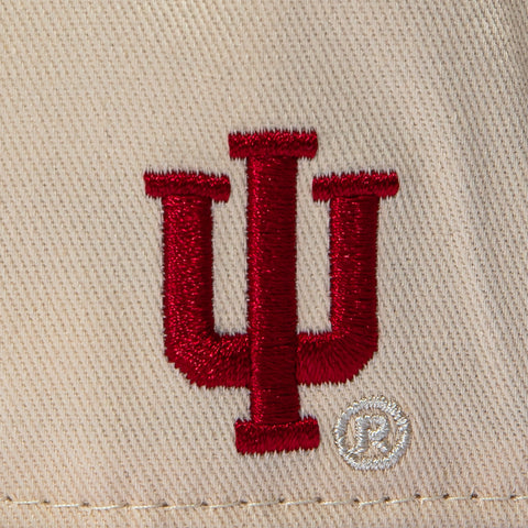 No Rivals Indiana Hoosiers Logo Patch Snapback Upside Down Hat - Stone, Red No Rivals